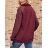 imageZeagoo Womens Sweatshrits Quarter Zip Pullover Fleece Sweatshirt Casual Cable Knit Sleeve Hoodies Fashion Outfits ClothesDark Red
