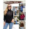 imageZeagoo Womens Sweatshrits Quarter Zip Pullover Fleece Sweatshirt Casual Cable Knit Sleeve Hoodies Fashion Outfits ClothesGreyWhite
