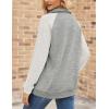 imageZeagoo Womens Sweatshrits Quarter Zip Pullover Fleece Sweatshirt Casual Cable Knit Sleeve Hoodies Fashion Outfits ClothesGreyWhite