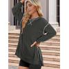 imageZeagoo Womens Tops Long Sleeve Lightweight Shirts 2025 Spring Fashion Trendy Tops Crewneck Casual SweatshirtDark Grey