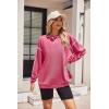 imageZeagoo Womens Tops Long Sleeve Lightweight Shirts 2025 Spring Fashion Trendy Tops Crewneck Casual SweatshirtRose Red