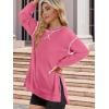 imageZeagoo Womens Tops Long Sleeve Lightweight Shirts 2025 Spring Fashion Trendy Tops Crewneck Casual SweatshirtRose Red
