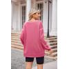 imageZeagoo Womens Tops Long Sleeve Lightweight Shirts 2025 Spring Fashion Trendy Tops Crewneck Casual SweatshirtRose Red