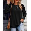 imageZeagoo Womens Tops Puff Sleeve Shirts Blouses for Women 2025 Fall Tunic Top Dressy Pullover Work Business Casual OutfitsA01black