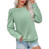 imageZeagoo Womens Tops Puff Sleeve Shirts Blouses for Women 2025 Fall Tunic Top Dressy Pullover Work Business Casual OutfitsA02green