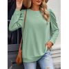 imageZeagoo Womens Tops Puff Sleeve Shirts Blouses for Women 2025 Fall Tunic Top Dressy Pullover Work Business Casual OutfitsA02green