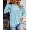 imageZeagoo Womens Tops Puff Sleeve Shirts Blouses for Women 2025 Fall Tunic Top Dressy Pullover Work Business Casual OutfitsA03  Sky Blue
