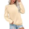 imageZeagoo Womens Tops Puff Sleeve Shirts Blouses for Women 2025 Fall Tunic Top Dressy Pullover Work Business Casual OutfitsBeige