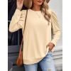imageZeagoo Womens Tops Puff Sleeve Shirts Blouses for Women 2025 Fall Tunic Top Dressy Pullover Work Business Casual OutfitsBeige