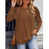 imageZeagoo Womens Tops Puff Sleeve Shirts Blouses for Women 2025 Fall Tunic Top Dressy Pullover Work Business Casual OutfitsBrown