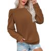 imageZeagoo Womens Tops Puff Sleeve Shirts Blouses for Women 2025 Fall Tunic Top Dressy Pullover Work Business Casual OutfitsBrown