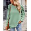 imageZeagoo Womens Tops Puff Sleeve Shirts Blouses for Women 2025 Fall Tunic Top Dressy Pullover Work Business Casual OutfitsGreen