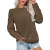 imageZeagoo Womens Tops Puff Sleeve Shirts Blouses for Women 2025 Fall Tunic Top Dressy Pullover Work Business Casual OutfitsKhaki