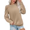 imageZeagoo Womens Tops Puff Sleeve Shirts Blouses for Women 2025 Fall Tunic Top Dressy Pullover Work Business Casual OutfitsLight Brown