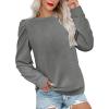 imageZeagoo Womens Tops Puff Sleeve Shirts Blouses for Women 2025 Fall Tunic Top Dressy Pullover Work Business Casual OutfitsLight Grey