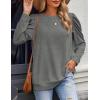 imageZeagoo Womens Tops Puff Sleeve Shirts Blouses for Women 2025 Fall Tunic Top Dressy Pullover Work Business Casual OutfitsLight Grey