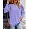 imageZeagoo Womens Tops Puff Sleeve Shirts Blouses for Women 2025 Fall Tunic Top Dressy Pullover Work Business Casual OutfitsPurple