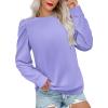 imageZeagoo Womens Tops Puff Sleeve Shirts Blouses for Women 2025 Fall Tunic Top Dressy Pullover Work Business Casual OutfitsPurple