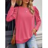 imageZeagoo Womens Tops Puff Sleeve Shirts Blouses for Women 2025 Fall Tunic Top Dressy Pullover Work Business Casual OutfitsRose Red