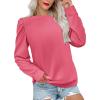 imageZeagoo Womens Tops Puff Sleeve Shirts Blouses for Women 2025 Fall Tunic Top Dressy Pullover Work Business Casual OutfitsRose Red