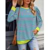 imageZeagoo Womens Tops Puff Sleeve Shirts Blouses for Women 2025 Fall Tunic Top Dressy Pullover Work Business Casual OutfitsStripe2