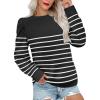 imageZeagoo Womens Tops Puff Sleeve Shirts Blouses for Women 2025 Fall Tunic Top Dressy Pullover Work Business Casual OutfitsStripe4