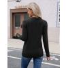 imageZeagoo Womens V Neck Sweaters Shirts Long Sleeve Lightweight Ribbed Knit Pullover Sweater Blouse Tops with Buttons OufitsBlack