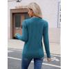 imageZeagoo Womens V Neck Sweaters Shirts Long Sleeve Lightweight Ribbed Knit Pullover Sweater Blouse Tops with Buttons OufitsBlue