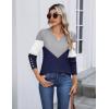 imageZeagoo Womens V Neck Sweaters Shirts Long Sleeve Lightweight Ribbed Knit Pullover Sweater Blouse Tops with Buttons OufitsCgrey Navy