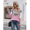 imageZeagoo Womens V Neck Sweaters Shirts Long Sleeve Lightweight Ribbed Knit Pullover Sweater Blouse Tops with Buttons OufitsCgrey Pink