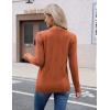 imageZeagoo Womens V Neck Sweaters Shirts Long Sleeve Lightweight Ribbed Knit Pullover Sweater Blouse Tops with Buttons OufitsRust