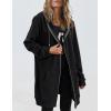 imageZeagoo Womens Zip Up Hoodies Long Sleeve Fall Lightweight Hooded Sweatshirt Oversized Fleece Jacket With PocketsAblack