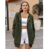 imageZeagoo Womens Zip Up Hoodies Long Sleeve Fall Lightweight Hooded Sweatshirt Oversized Fleece Jacket With PocketsArmy Green