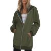 imageZeagoo Womens Zip Up Hoodies Long Sleeve Fall Lightweight Hooded Sweatshirt Oversized Fleece Jacket With PocketsArmy Green