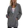 imageZeagoo Womens Zip Up Hoodies Long Sleeve Fall Lightweight Hooded Sweatshirt Oversized Fleece Jacket With PocketsDark Grey
