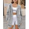 imageZeagoo Womens Zip Up Hoodies Long Sleeve Fall Lightweight Hooded Sweatshirt Oversized Fleece Jacket With PocketsGrey