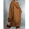imageZeagoo Womens Zip Up Hoodies Long Sleeve Fall Lightweight Hooded Sweatshirt Oversized Fleece Jacket With PocketsLight Brown