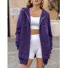 imageZeagoo Womens Zip Up Hoodies Long Sleeve Fall Lightweight Hooded Sweatshirt Oversized Fleece Jacket With PocketsPurple