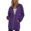 imageZeagoo Womens Zip Up Hoodies Long Sleeve Fall Lightweight Hooded Sweatshirt Oversized Fleece Jacket With PocketsPurple