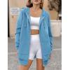imageZeagoo Womens Zip Up Hoodies Long Sleeve Fall Lightweight Hooded Sweatshirt Oversized Fleece Jacket With PocketsSky Blue