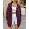 imageZeagoo Womens Zip Up Hoodies Long Sleeve Fall Lightweight Hooded Sweatshirt Oversized Fleece Jacket With PocketsWine Red