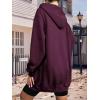 imageZeagoo Womens Zip Up Hoodies Long Sleeve Fall Lightweight Hooded Sweatshirt Oversized Fleece Jacket With PocketsWine Red