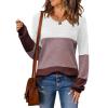 imageZeagoo Sweaters for Women Long Sleeve Tops Soft Knit Crew Neck Pullover Sweater Lightweight Crochet 2025 Fall OutfitsColorblock 284