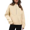 imageZeagoo Women Plus Size Zipper Hoodie Long Sleeve 2024 Trendy Sweatshirts Athletic Cropped Tops Dark Grey LargeApricot