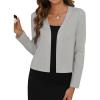 imageZeagoo Womens Lightweight Summer Cardigan Cropped Long Sleeve Shrug Thin Open Front Sheer Bolero for DressesGrey