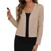 imageZeagoo Womens Lightweight Summer Cardigan Cropped Long Sleeve Shrug Thin Open Front Sheer Bolero for DressesKhaki