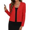 imageZeagoo Womens Lightweight Summer Cardigan Cropped Long Sleeve Shrug Thin Open Front Sheer Bolero for DressesRed