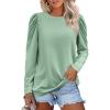 imageZeagoo Womens Tops Puff Sleeve Shirts Blouses for Women 2025 Fall Tunic Top Dressy Pullover Work Business Casual OutfitsA02green