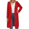 imageZeagoo Womens Zip Up Hoodies Oversized Fleece Long Tunic Sweatshirts Casual Long Sleeve 2025 Fall Hoodie Jacket CoatRed