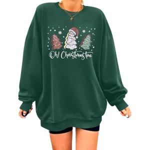 imageZeagoo Christmas Sweatshirt for Women Crewneck Christmas Tree Long Sleeve Shirt Xmas Holiday Party Pullover Sweater Tops03greenchristmas Tree